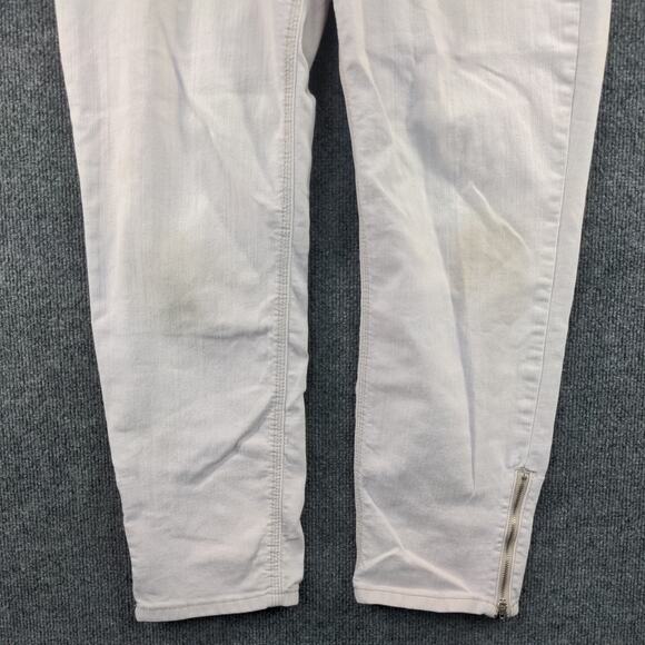 Chico's So Slimming Womens Pants Jeans Size 1.5 Beige Light Gray Ankle Zip - Picture 8 of 12